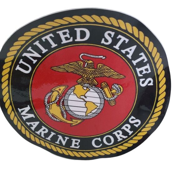 USMC Marine Ballcap Hat Mens Black Strapback Adjustable 2 USMC Decals Military - Picture 4 of 8